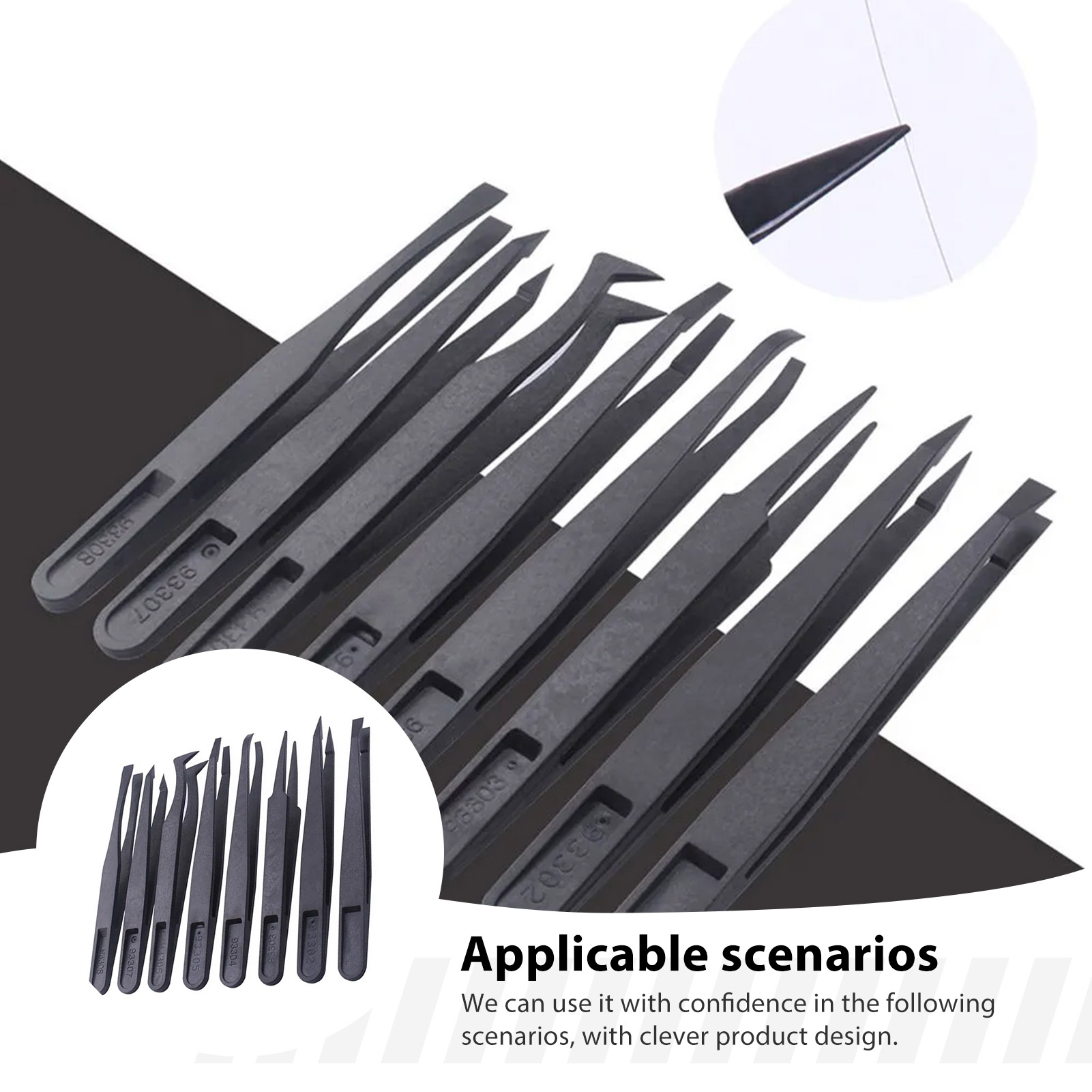 Model Kit Tool Set - Conjunto de 8 Pinças de Fibra